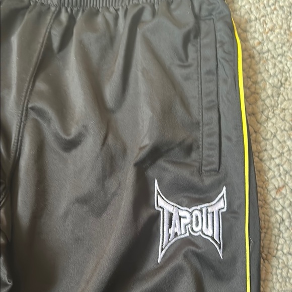 Tapout Black Track Pants with Yellow Trim - Picture 2 of 8
